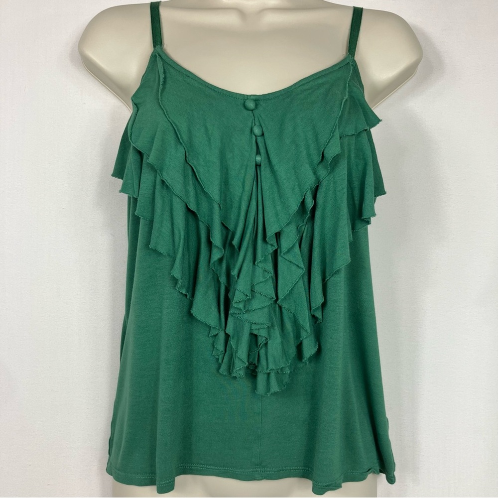 LC Lauren Conrad Green Ruffle Spaghetti Strap Camisole + free item